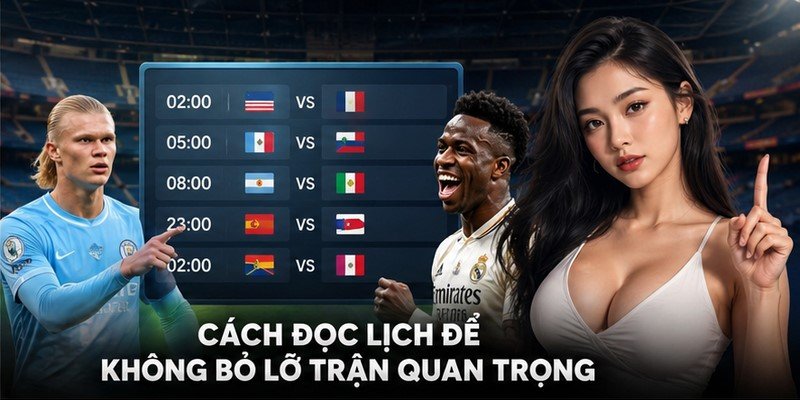 Cách đọc lịch để không bỏ lỡ trận quan trọng